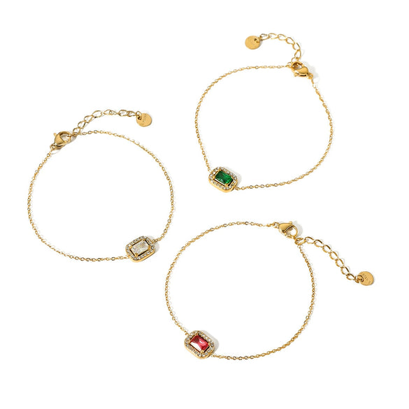 Round Square Sunflower Heart Geometric Stainless Steel 18K Light Luxury Women's Bracelet