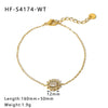 Round Square Sunflower Heart Geometric Stainless Steel 18K Light Luxury Women's Bracelet