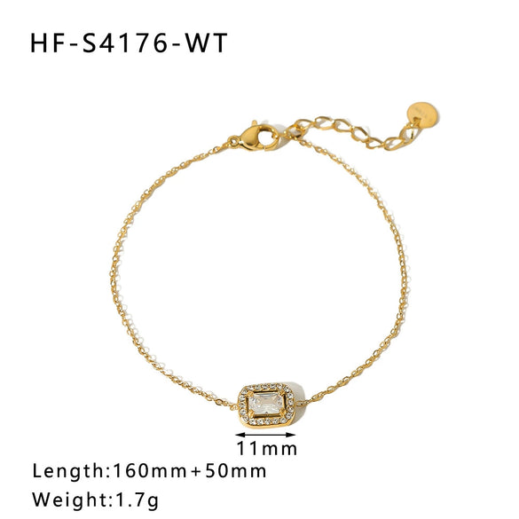 Round Square Sunflower Heart Geometric Stainless Steel 18K Light Luxury Women's Bracelet