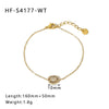 Round Square Sunflower Heart Geometric Stainless Steel 18K Light Luxury Women's Bracelet
