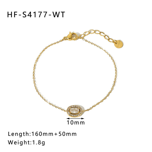 Round Square Sunflower Heart Geometric Stainless Steel 18K Light Luxury Women's Bracelet