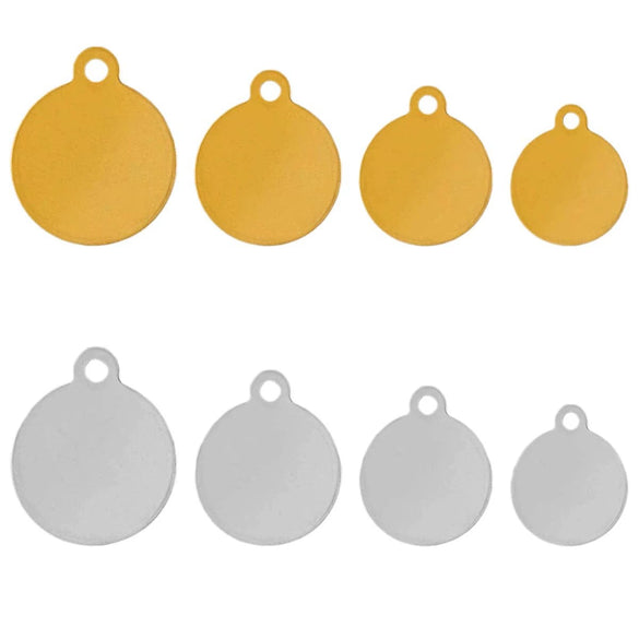 Round Stainless Steel Hangtag Diy Jewelry Accessories Pendant For Necklace And Bracelet