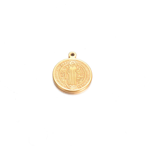 Round Stainless Steel Retro Stereo Handmade Diy Jewelry Pendants With Electroplating