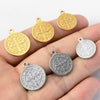 Round Stainless Steel Retro Stereo Handmade Diy Jewelry Pendants With Electroplating