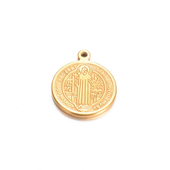 Round Stainless Steel Retro Stereo Handmade Diy Jewelry Pendants With Electroplating