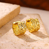 Round Teardrop Rhinestone Hoop Earrings In Gold Plated Copper Minimalist Geometric Jewelry For Women And Unisex Wear