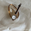 Round Watch Alloy Case Ordinary Glass Mirror Leisure Design For Girls