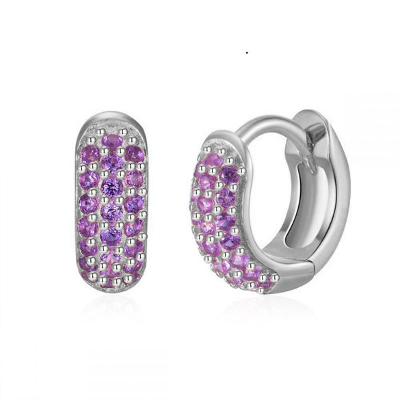 Round Zircon Microinlay Copper Gold Plated Earrings