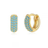 Round Zircon Microinlay Copper Gold Plated Earrings