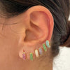 Round Zircon Microinlay Copper Gold Plated Earrings