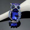 Royal Blue Alloy Owl Brooch Electroplated Zodiac Animal Pin For Women's Clothing Accessories