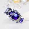 Royal Blue Alloy Owl Brooch Electroplated Zodiac Animal Pin For Women's Clothing Accessories