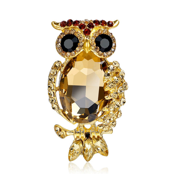 Royal Blue Alloy Owl Brooch Electroplated Zodiac Animal Pin For Women's Clothing Accessories