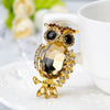 Royal Blue Alloy Owl Brooch Electroplated Zodiac Animal Pin For Women's Clothing Accessories