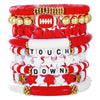 Rugby Bracelet Multilayered Stacked Fivepointed Star Letter Soft Pottery Friendship Elastic Beaded Handmade Geometric Polymer Alloy Acrylic Bracelet Unisex
