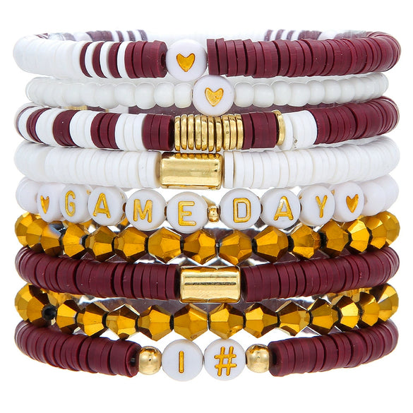 Rugby Bracelet Soft Ceramic Polymer Alloy Acrylic Geometric Handmade Unisex