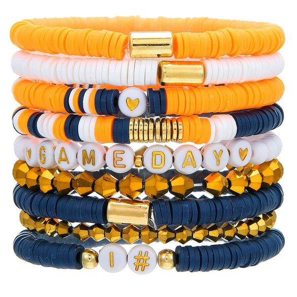 Rugby Bracelet Soft Ceramic Polymer Alloy Acrylic Geometric Handmade Unisex