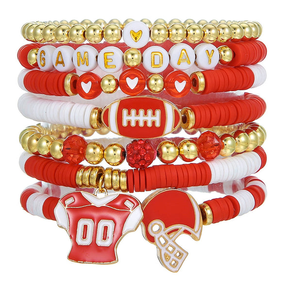 Rugby Bracelet Soft Ceramic Polymer Alloy Acrylic Geometric Handmade Unisex