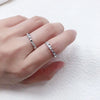 S999 Pure Silver Geometric Star And Sea Couple Ring Handmade Minimalist Adjustable Open Ring For Men And Women