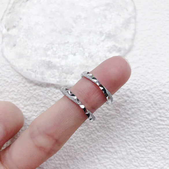 S999 Pure Silver Geometric Star And Sea Couple Ring Handmade Minimalist Adjustable Open Ring For Men And Women