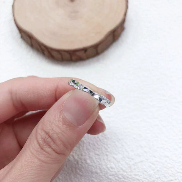 S999 Pure Silver Geometric Star And Sea Couple Ring Handmade Minimalist Adjustable Open Ring For Men And Women