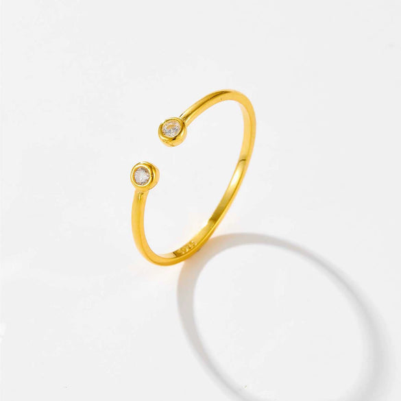 S925 Silver Adjustable Opening Ring With Electroplated Platinum Or 18K Gold For Women Simple Retro Fashion Design