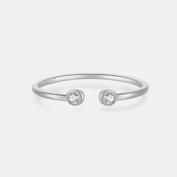 S925 Silver Adjustable Opening Ring With Electroplated Platinum Or 18K Gold For Women Simple Retro Fashion Design