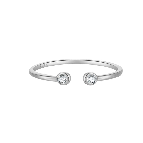 S925 Silver Adjustable Opening Ring With Electroplated Platinum Or 18K Gold For Women Simple Retro Fashion Design