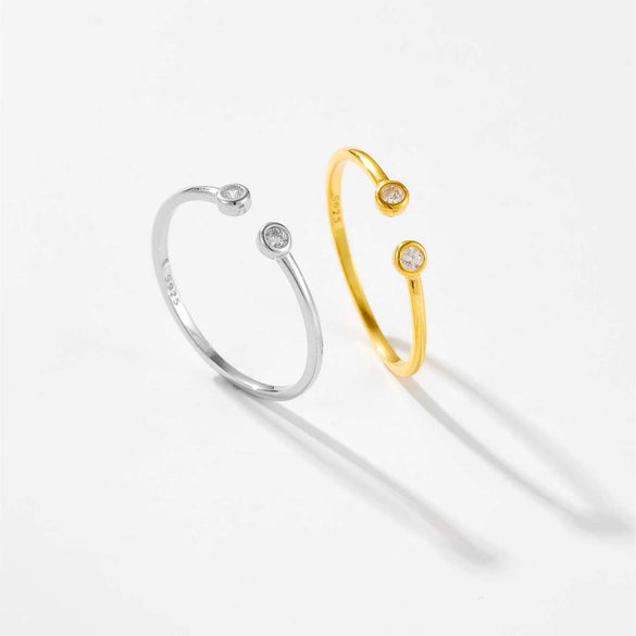 S925 Silver Adjustable Opening Ring With Electroplated Platinum Or 18K Gold For Women Simple Retro Fashion Design