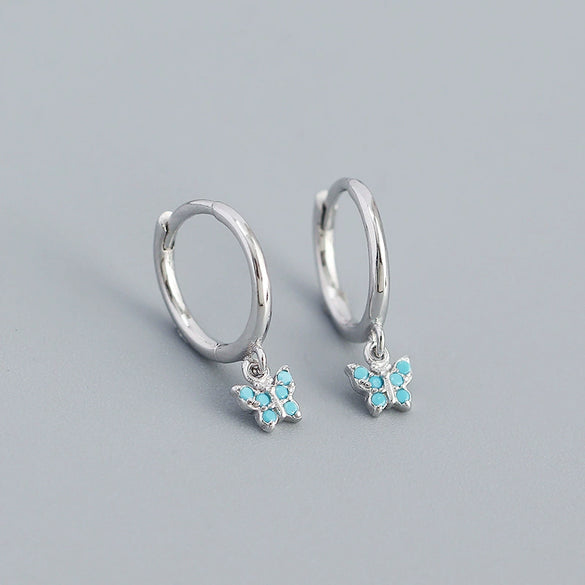 S925 Silver Butterfly Design Electroplated Allmatch Ear Buckle Earrings For Women