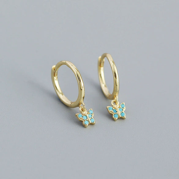 S925 Silver Butterfly Design Electroplated Allmatch Ear Buckle Earrings For Women