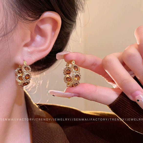 S925 Silver Butterfly Stud Earrings For Women Zircon Pearl Electroplated Light Luxury Niche Highend Minimalist Geometric