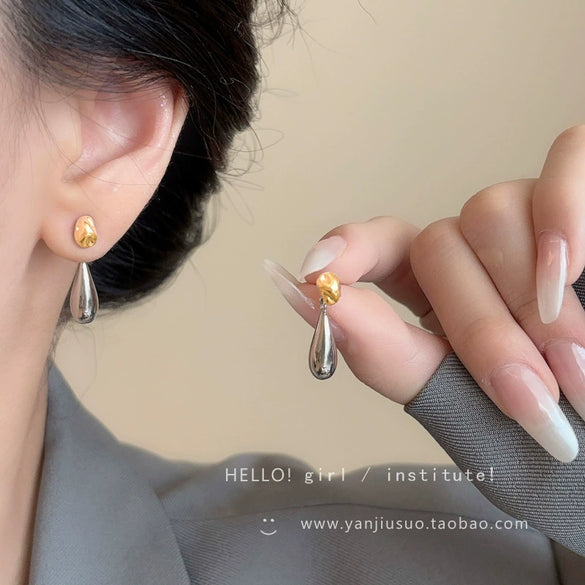 S925 Silver Butterfly Stud Earrings For Women Zircon Pearl Electroplated Light Luxury Niche Highend Minimalist Geometric