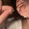 S925 Silver Butterfly Stud Earrings For Women Zircon Pearl Electroplated Light Luxury Niche Highend Minimalist Geometric