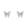 S925 Silver Butterfly Stud Earrings For Women Zircon Pearl Electroplated Light Luxury Niche Highend Minimalist Geometric