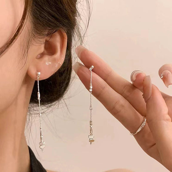 S925 Silver Butterfly Stud Earrings For Women Zircon Pearl Electroplated Light Luxury Niche Highend Minimalist Geometric