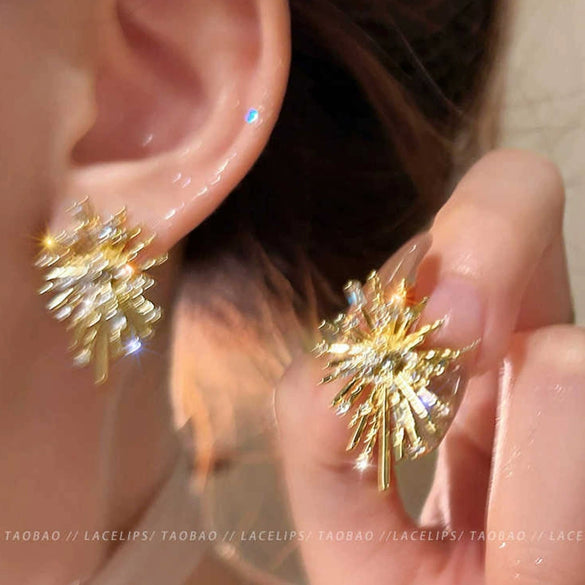 S925 Silver Butterfly Stud Earrings For Women Zircon Pearl Electroplated Light Luxury Niche Highend Minimalist Geometric