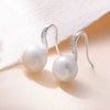 S925 Silver Classic Highheeled Shoes Earrings With Micropaved Zircon And Natural Freshwater Pearl Geometric Style Ear Hook Earrings For Women