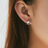 S925 Silver Doublesided Fivepointed Star Earrings Electroplated Minimalist Accessories For Women