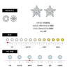S925 Silver Fashion Light Luxury Girly Snowflake Flower Diamond Earrings For Women