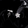S925 Silver Fashion Light Luxury Girly Snowflake Flower Diamond Earrings For Women