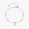 S925 Silver Four Leaf Clover Flower Style Diamond Women's Bracelet