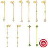 S925 Silver Geometric Butterfly Four Leaf Clover Tassel Stacked Earrings With Electroplating And Diamond Encrusted For Women
