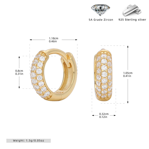 S925 Silver Geometric Diamondencrusted Electroplated Women's Earrings