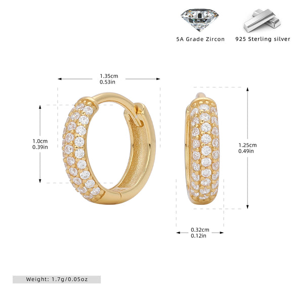 S925 Silver Geometric Diamondencrusted Electroplated Women's Earrings