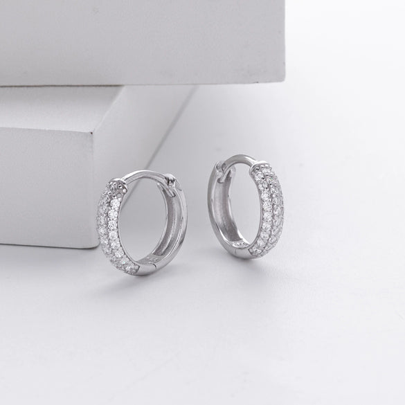 S925 Silver Geometric Diamondencrusted Electroplated Women's Earrings
