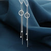S925 Silver Geometric Double Ring Earrings With Diamond Accent Simple Fashion Earrings For Women