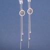 S925 Silver Geometric Double Ring Earrings With Diamond Accent Simple Fashion Earrings For Women