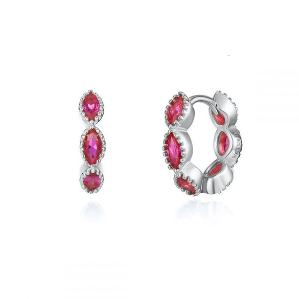 S925 Silver Geometric Horse Eye Multicolor Diamond Earring Ring Ear Buckle Light Luxury Wave Earrings
