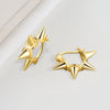 S925 Silver Geometric Punk Rivet Earrings For Women Electroplated Exaggerated Metal Ear Buckle Jewelry